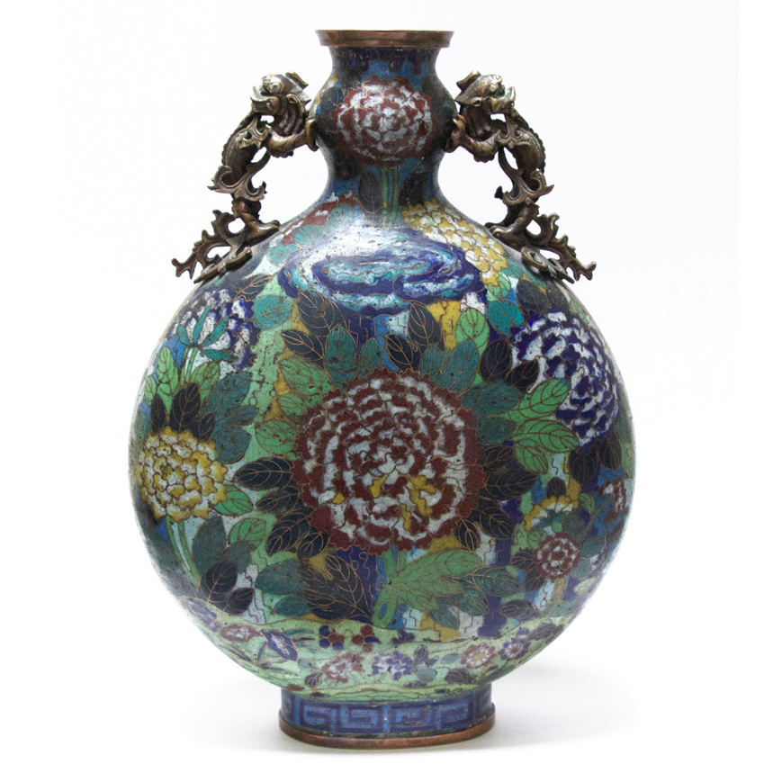 CLOISONNÉ-ENAMEL MOON FLASK BIANHU, JIAQING