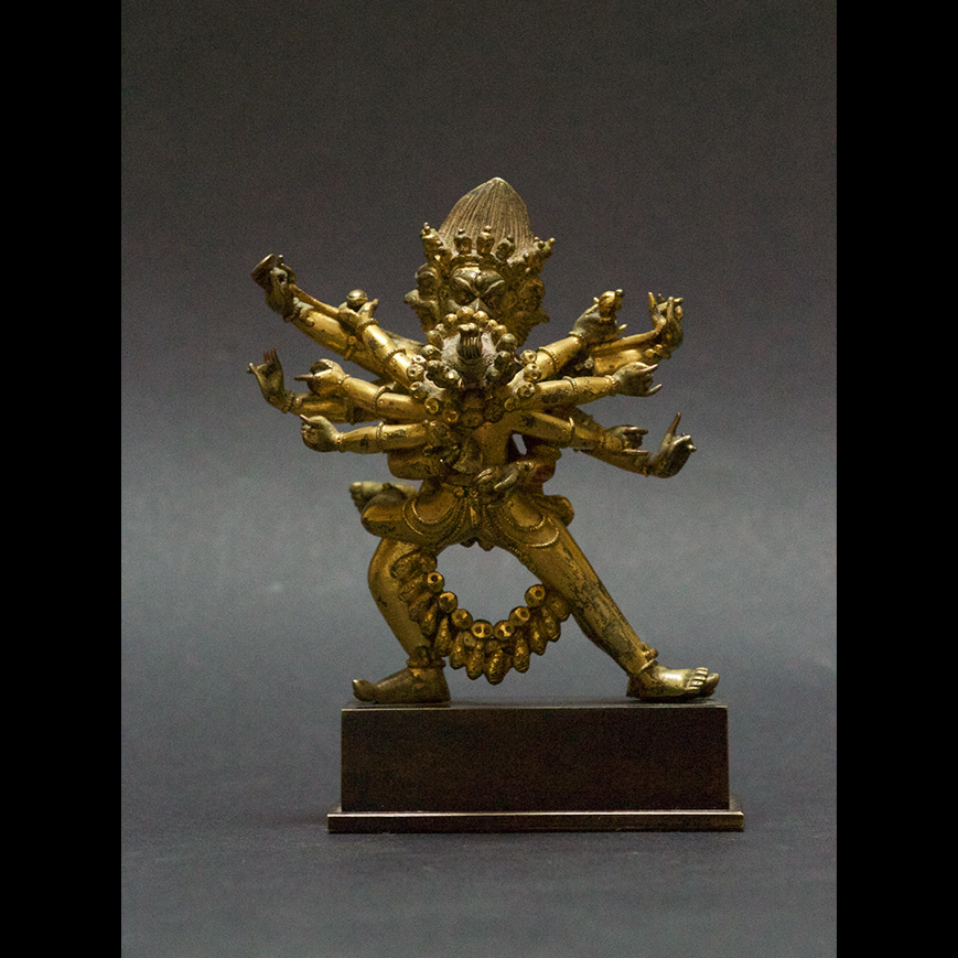 GROUPE TANTRIQUE EN BRONZE DORÉ Tibet XVIIe