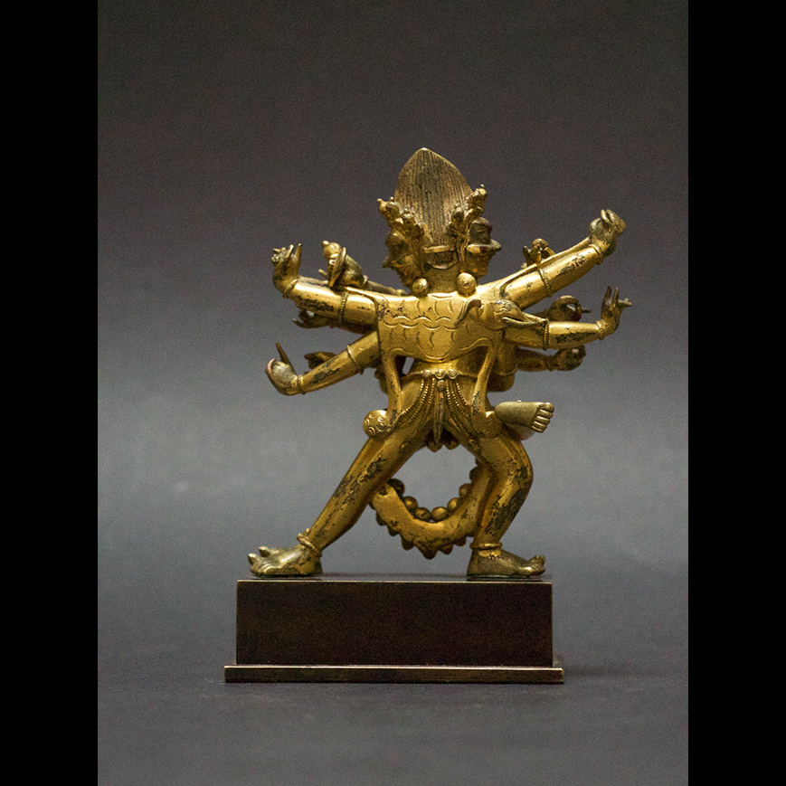 GROUPE TANTRIQUE EN BRONZE DORÉ Tibet XVIIe