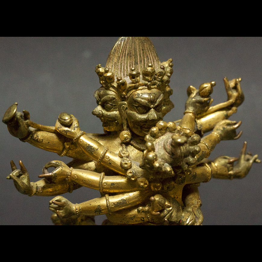 GROUPE TANTRIQUE EN BRONZE DORÉ Tibet XVIIe