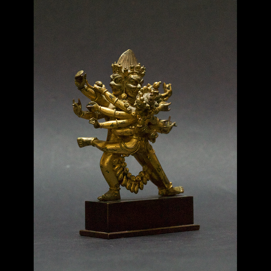 GROUPE TANTRIQUE EN BRONZE DORÉ Tibet XVIIe
