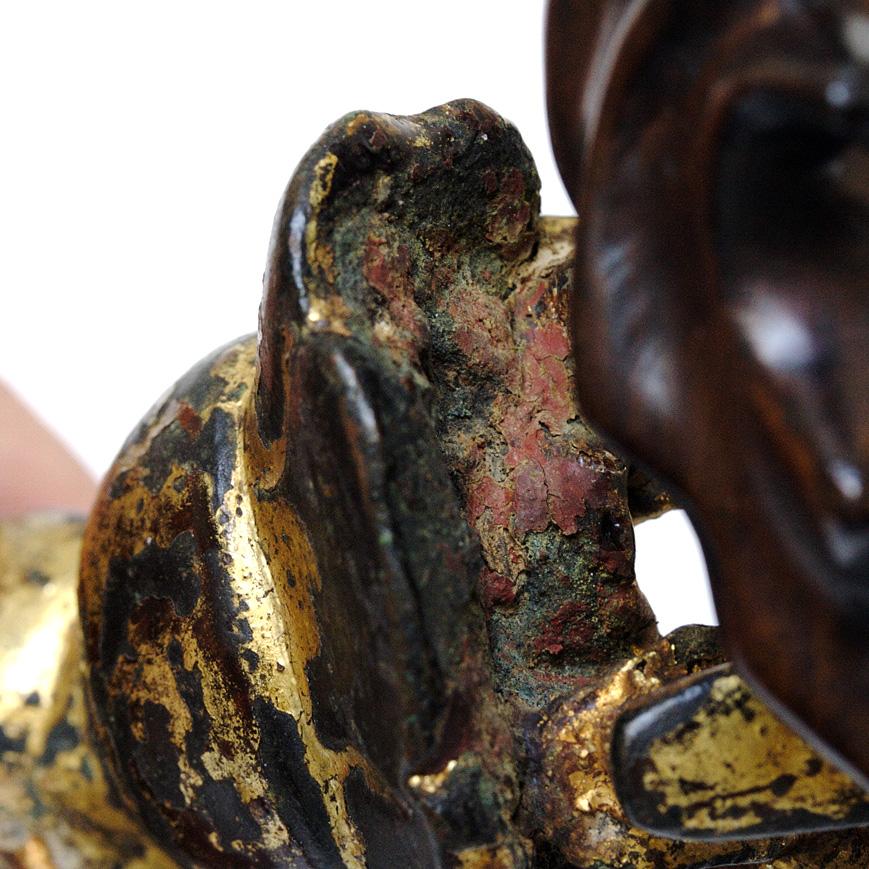 A GILT BRONZE FIGURE OF LI TIEGUAI, YUAN-MING 14-15TH century