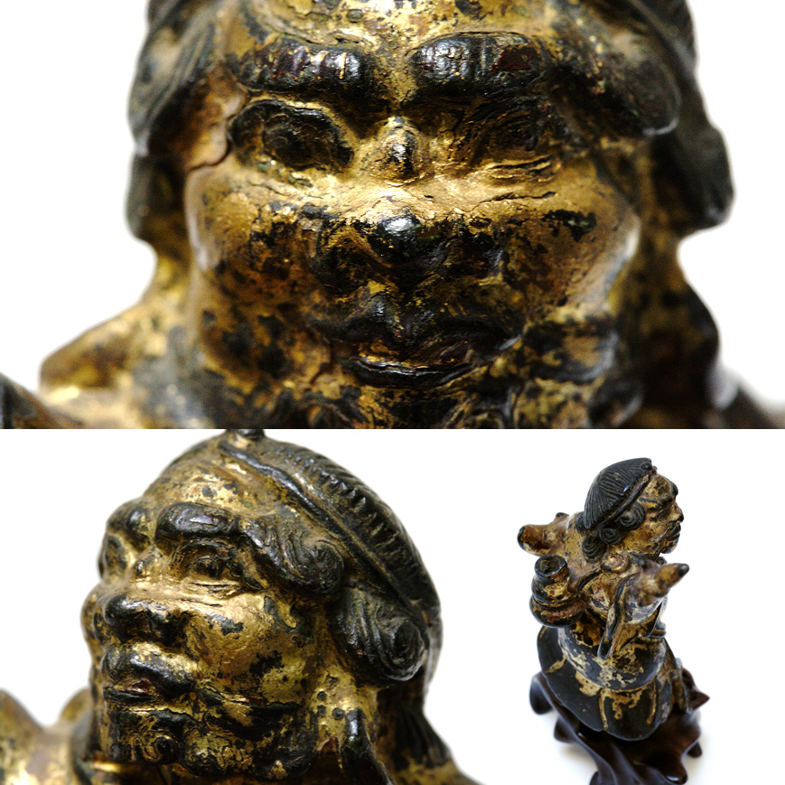 A GILT BRONZE FIGURE OF LI TIEGUAI, YUAN-MING 14-15TH century