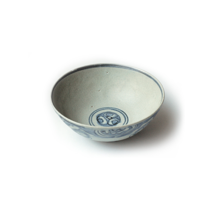 Bol blanc bleu en porcelaine 