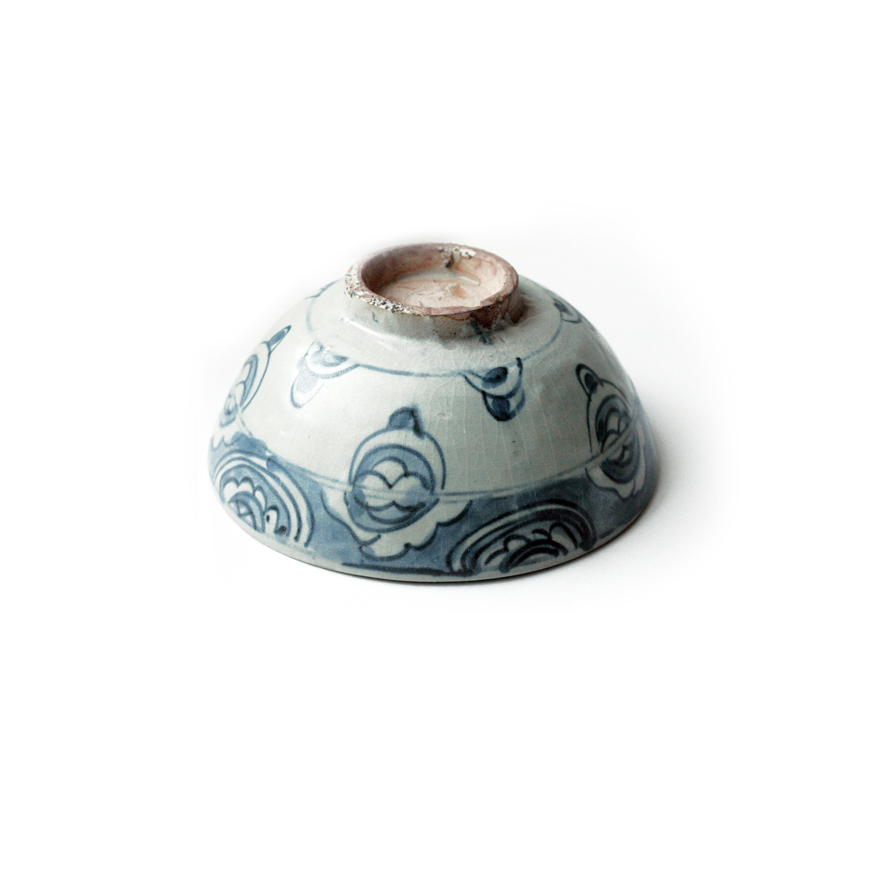 Bol blanc bleu en porcelaine 