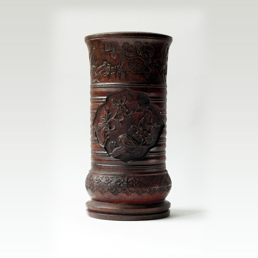 POT À PINCEAUX BITONG EN BAMBOU LAQUÉ, FIN QING
