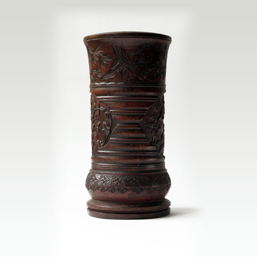 POT À PINCEAUX BITONG EN BAMBOU LAQUÉ, FIN QING