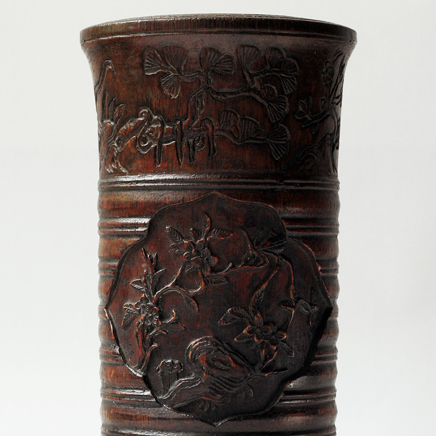 POT À PINCEAUX BITONG EN BAMBOU LAQUÉ, FIN QING