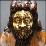 A LITTLE OKIMONO FIGURE OF GAMMA SENNIN, LATE EDO 19TH CENTURY 