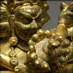 GROUPE TANTRIQUE EN BRONZE DORÉ Tibet XVIIe